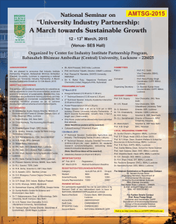 &ldquo;University Industry Partnership: A March towards Sustainable Growth