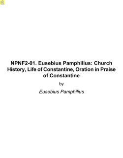 Church History, Life of Constantine, Oration in Praise of Constantine