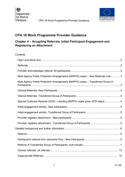 Work Programme provider guidance CPA 18: Chapter 4