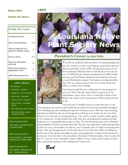 Winter 2015 - Louisiana Native Plant Society
