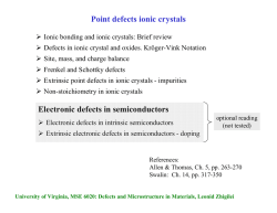 Point defects in ionic crystals