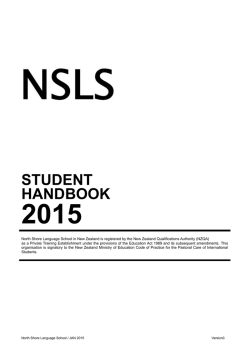 student handbook 2015 - North Shore Language School
