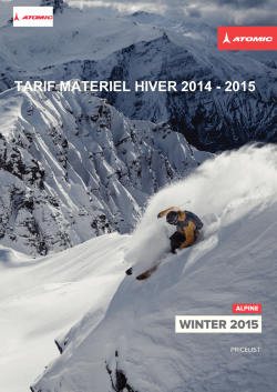 TARIF MATERIEL HIVER 2014