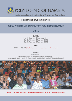 new student orientation programme 2015