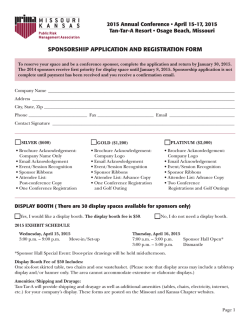 2015 Mo/Ks PRIMA Sponsor Registration Form