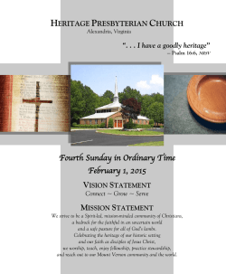 Sunday Bulletin - Heritage Presbyterian Church