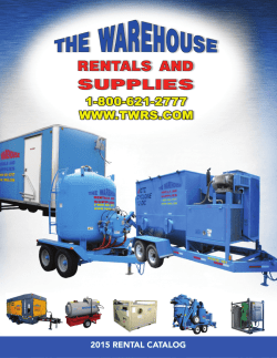 2015 RENTAL CATALOG - The Warehouse Rentals and Supplies