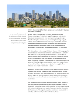Metro Denver and Northern Colorado Key Industry Clusters