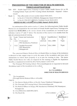 JPHN Gr.I- Deputed - official website of directorate of health services