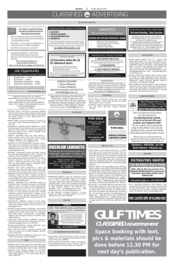 CLASSIFIED ADVERTISING