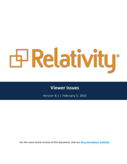 Relativity 8.1 Viewer Issues