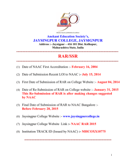 NAAC RAR 2015 - Jaysingpur College
