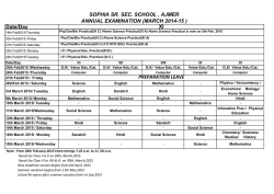 Final Exam 2014-15 - Sophia Senior Secondary School, Ajmer