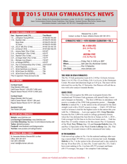 2015 UTAH GYMNASTICS NEWS