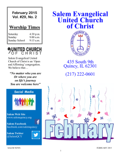 February 2015 - Salem Evangelical United Church of Christ
