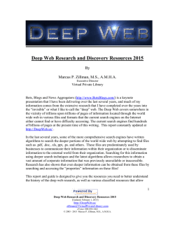 Deep Web Research and Discovery Resources 2014