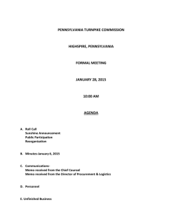 Formal Meeting Agenda - January 28, 2015