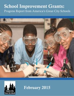 School Improvement Grants: - Council of the Great City Schools