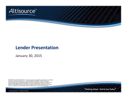 Lender Presentation