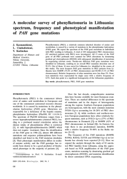 A molecular survey of phenylketonuria in Lithuania: spectrum