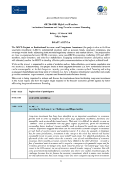 1 OECD-ADBI High-Level Panel on Institutional Investors and Long