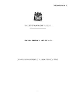 NGOA – Form No. 10 THE UNITED REPUBLIC OF TANZANIA