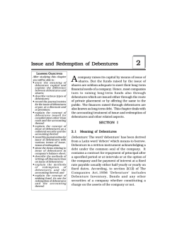 2. Issue and Redemption of Debentures