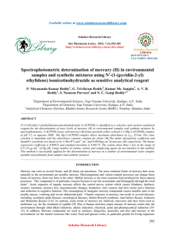 Spectrophotometric determination of mercury (II) in environmental