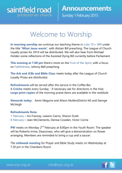 Welcome to Worship Announcements