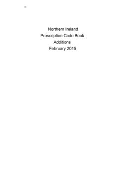 Northern Ireland Prescription Code Book February 2015 Additions