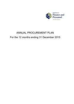 DFP Annual Procurement Plan
