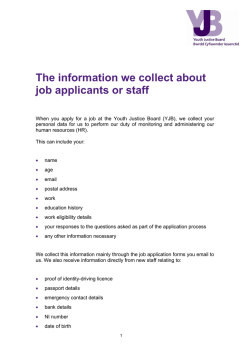 The information we collect about job applicants or staff