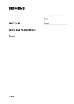 SIMOTION Terms and Abbreviations