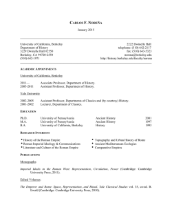 Norena CV January 2015 - Department of History, UC Berkeley