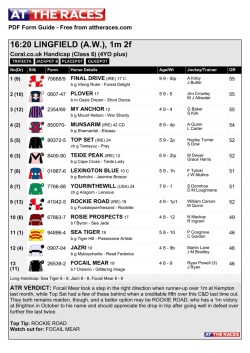 At The Races PDF FORM GUIDE