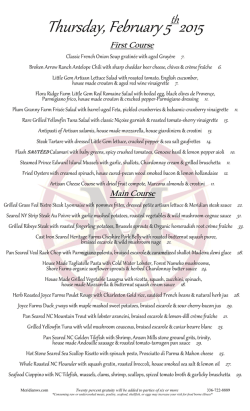 Daily menu