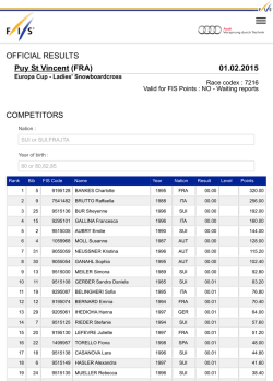 01.02.2015 Puy St Vincent (FRA) OFFICIAL RESULTS