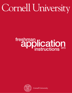 2015Freshman Application Booklet - Admissions