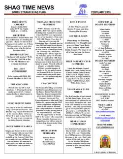 Newsletter - South Strand Shag Club