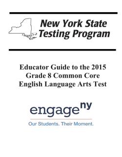 Educator Guide to the 2015 Grade 8 Common Core
