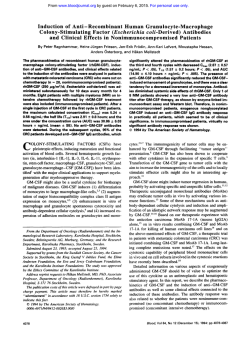 Induction of Anti-Recombinant Human Granulocyte