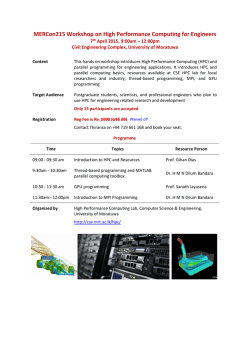High Performance Computing for Engineers