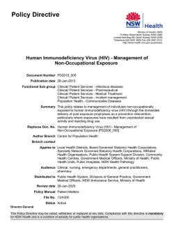 (HIV) - Management of Non-Occupational Exposure