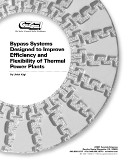 Bypass Systems Designed to Improve Efficiency and Flexibility of