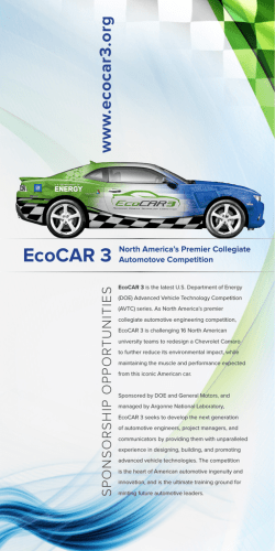 EcoCAR 3 Sponsor Brochure