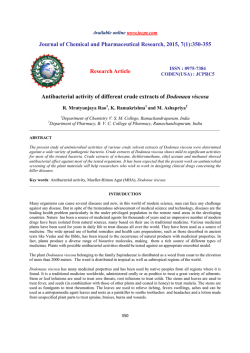 Antibacterial activity of different crude extracts of Dodonaeaviscosa