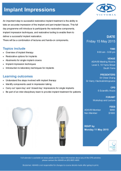 Implant Impressions - Australian Dental Association Victorian
