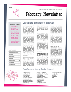 Monthly Newsletter - Schuyler, Nebraska