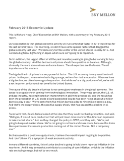 Economic Update February 2015 Video Transcript