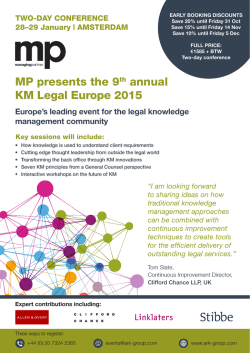 MP presents the 9th annual KM Legal Europe 2015